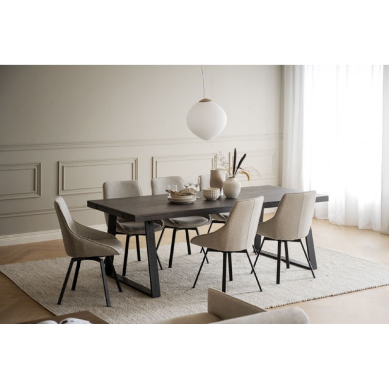 RO Brooklyn Extending Dining Table U 220x95 Dark Brown/Black